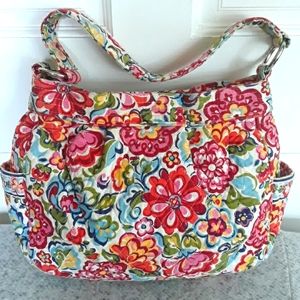 Vera Bradley hobo shoulder bag in floral pink green and blue